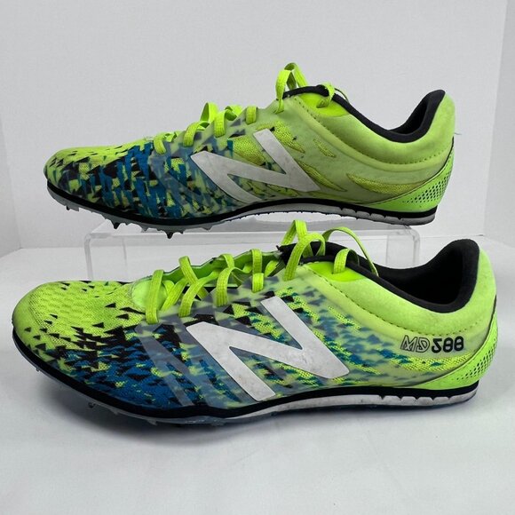 New Balance MMD500Y5 Track & Field Spikes Size 8 US Mens Neon‎ Green/Blue - Picture 2 of 16